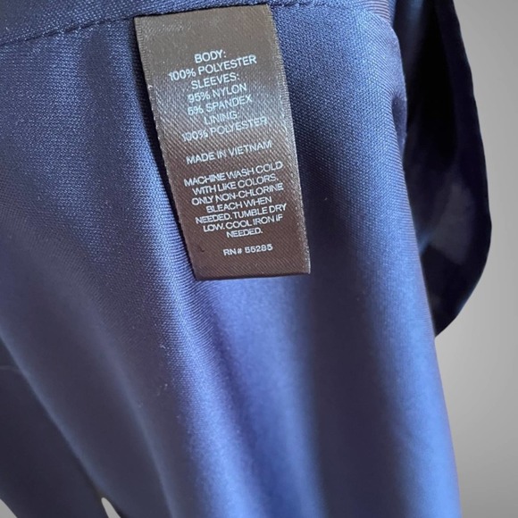 Express Navy Blue Mesh Fit and Flare Sleeveless Mini Dress Pleated Front Size 2 - Picture 9 of 9